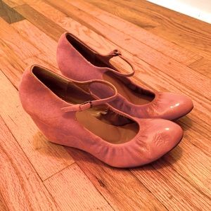 Anthropologie Leifnotes Oranges wedges. Women’s size 9 or European size 40